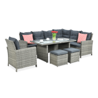 Technorattan IBIZA canapea de colț + fotoliu Gri