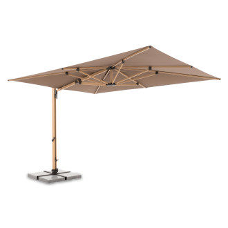Umbrelă de grădină Doppler ALU WOOD XL ULTRA 400x300 LED Caffe