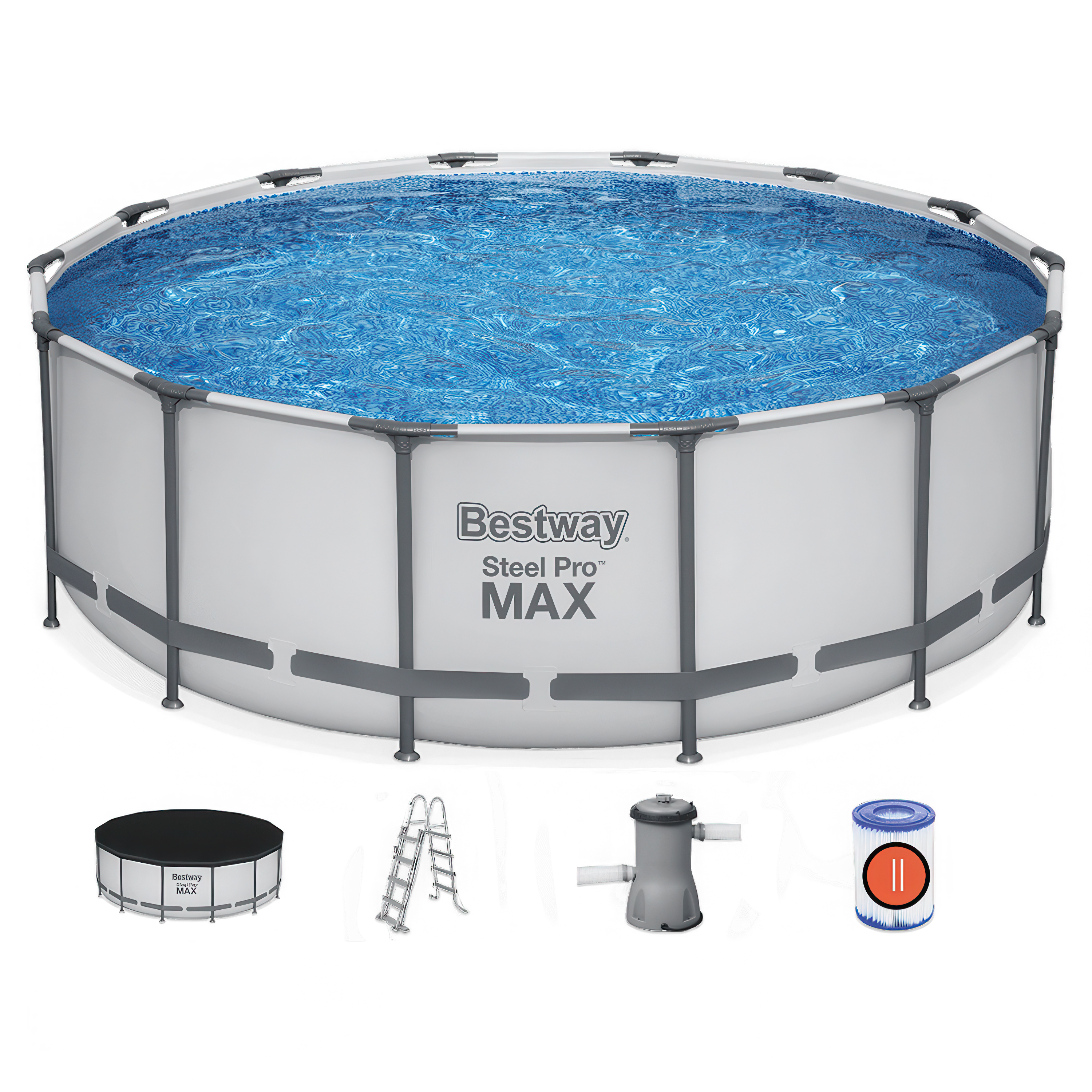 okrągły basen stelażowy biały