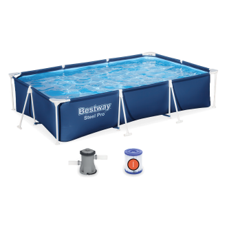 Piscină dreptunghiulară pe cadru 3 x 2 x 0,66 m set - BESTWAY 56411