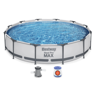 Set piscină cu cadru rotund Steel Pro Max 3.66 x 0.76m - BESTWAY 56416