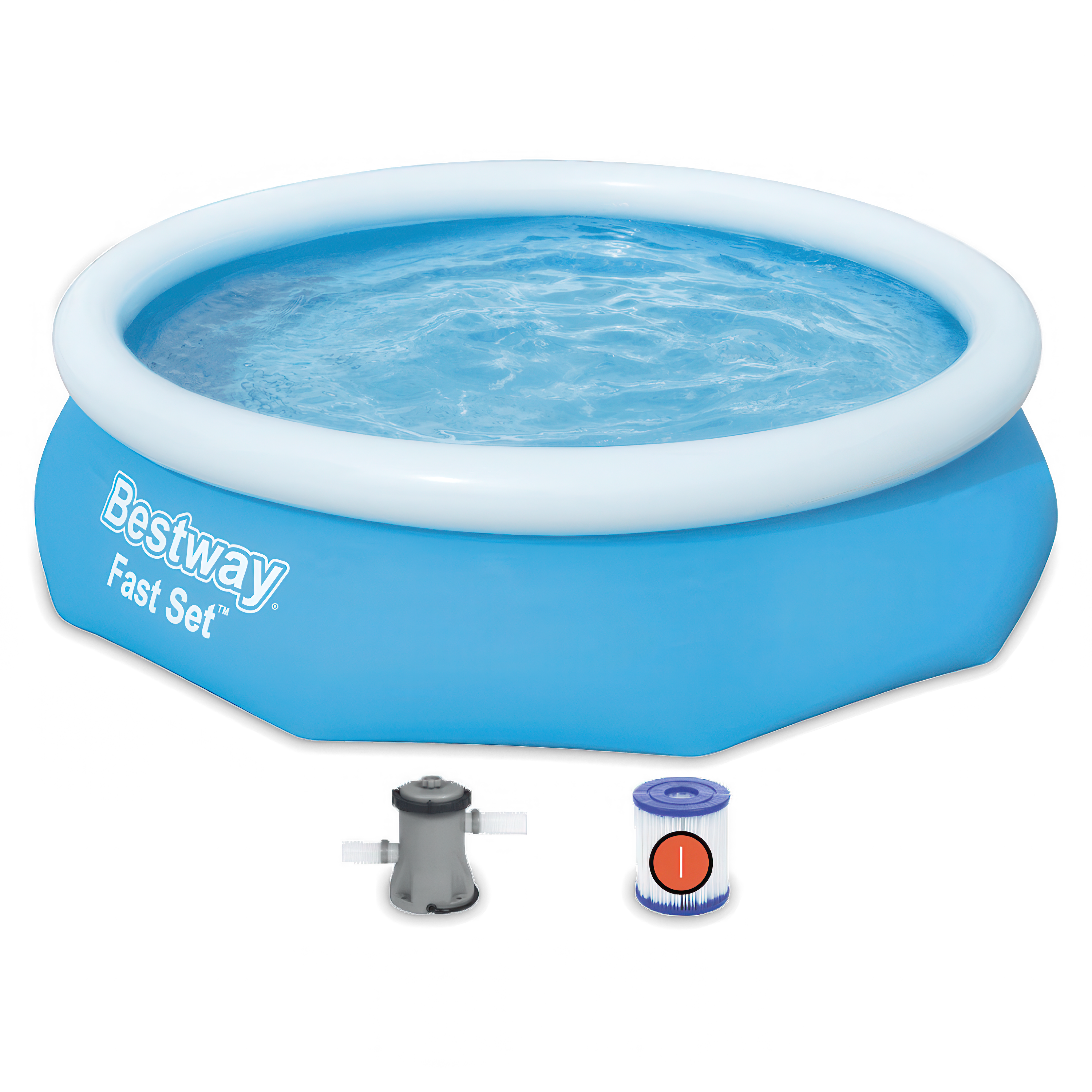 Bestway Fast Set 57270 305 x 305 cm piscină rotundă pentru copii cu pompă de filtrare