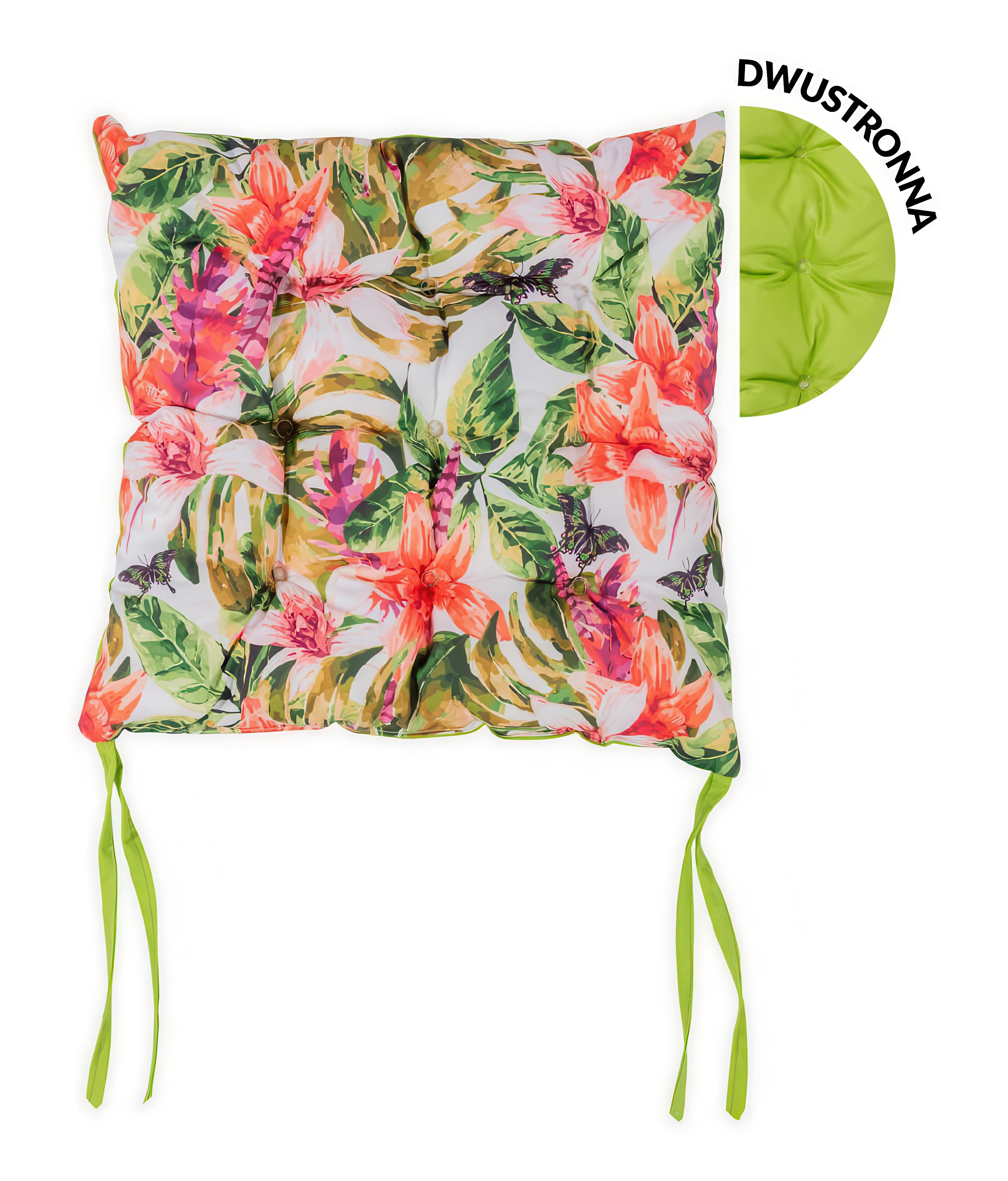 Pernă de grădină cu două fețe Exotic Green 40x40cm - MOODME