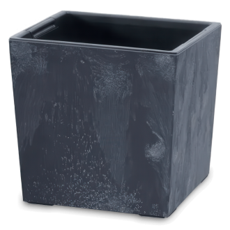 Urbi Square Low Concrete Effect pot 24x24x23.5cm antracit - PROSPERPLAST