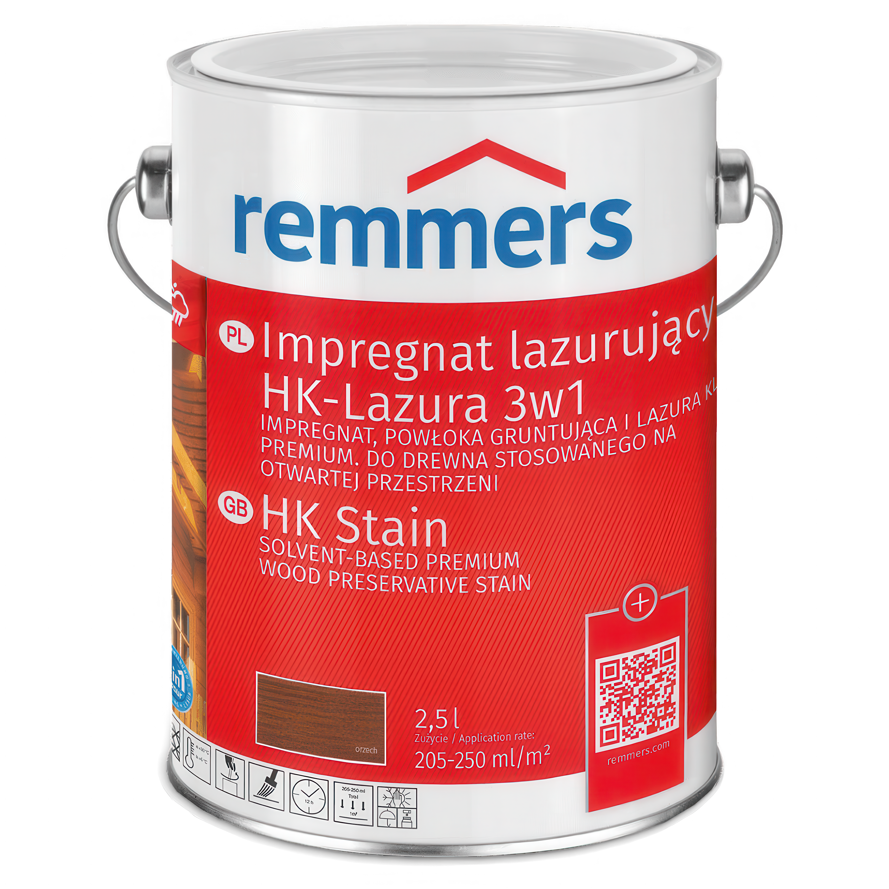 HK-LAZURA 3in1 colorare impregnare nuc 2.5l - REMMERS