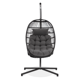 Fotoliu cocoon suspendat Harmony negru - FOCUS GARDEN