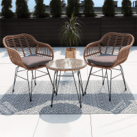 KUBU 2+1 masă de balcon și scaune, bej - FOCUS GARDEN