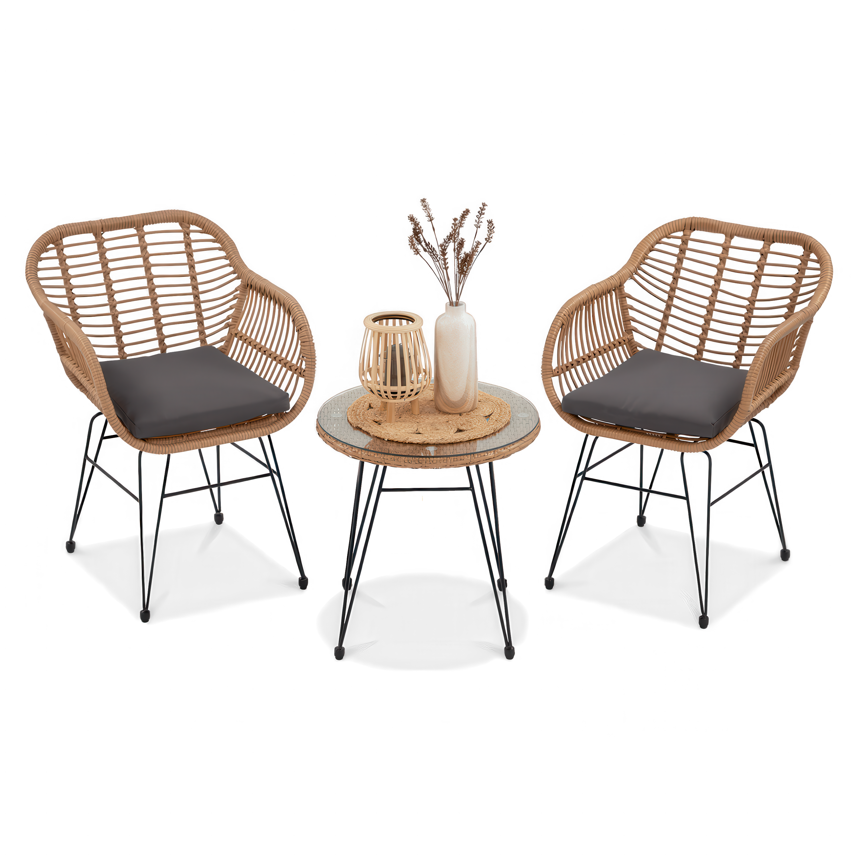 KUBU 2+1 masă de balcon și scaune, bej - FOCUS GARDEN