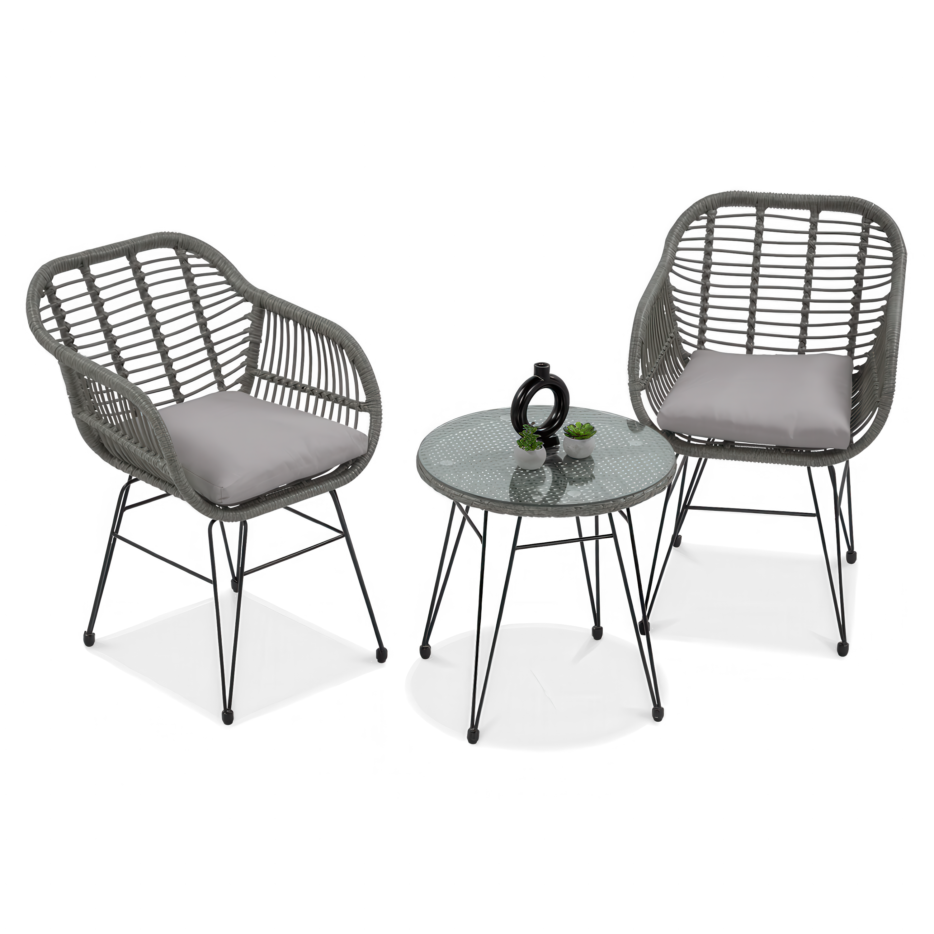 Set balcon KUBU 2+1, gri - FOCUS GARDEN