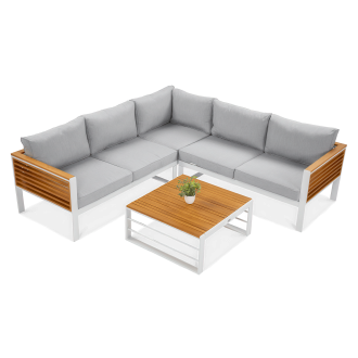 Colț de grădină din aluminiu RUBICON alb - FOCUS GARDEN