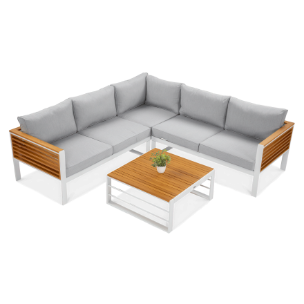 Colț de grădină din aluminiu RUBICON alb - FOCUS GARDEN