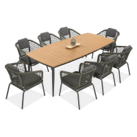 Set masă ROMA DINNING 8+1 Hunter Green - FURRORE