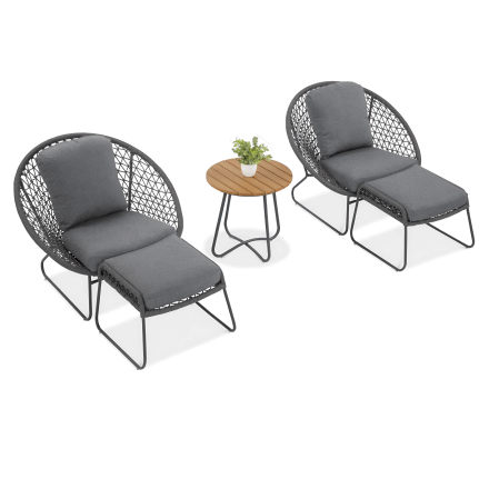 AMANTI DUO Set canapea gri închis - FURRORE