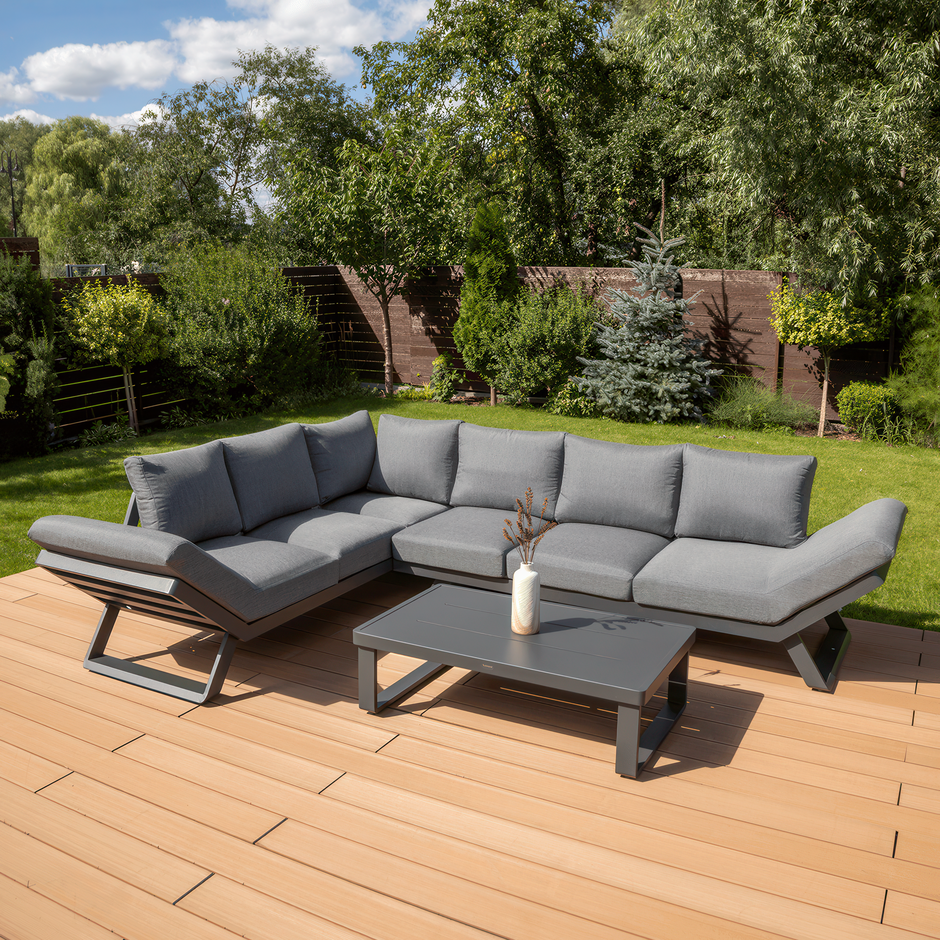 Canapea de colț TROFEO gri închis - FURRORE