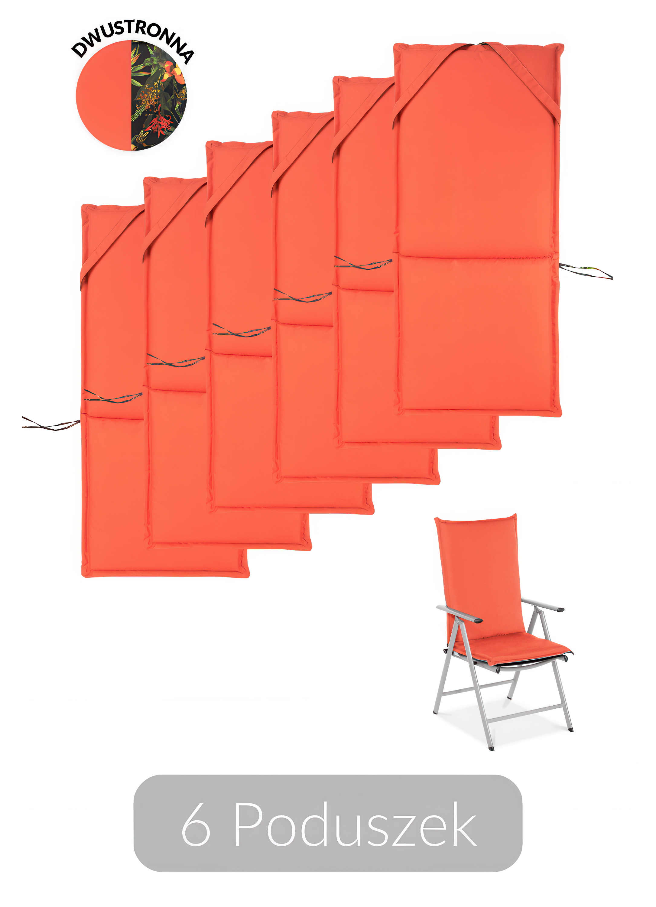 Set de 6 perne pentru exterior Orange Passion - MOODME