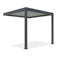 Pergolă de perete automată cu iluminare LED 3x3 ELEGANCE WALL AUTOMATIC, Antracit/gri deschis - Gutroof