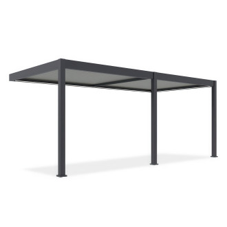 Automatyczna pergola przyścienna z oświetleniem ELEGANCE WALL AUTOMATIC 3x6 Anthracite/Light Grey - Gutroof