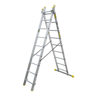 Scară cu două picioare din aluminiu BS-DW2x9, 150kg - BAYERSYSTEM