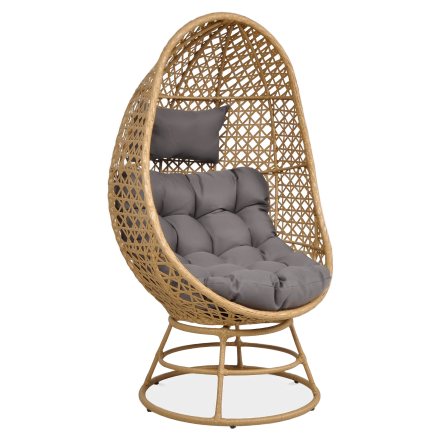 Fotel obrotowy z technorattanu HOLIDAY Beige