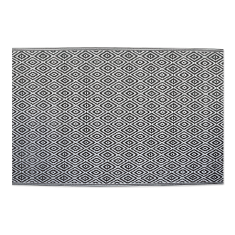 dywan balkonowy zewnętrzny w czarnym wzorze