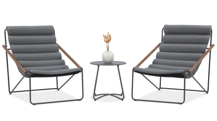 Zestaw mebli na taras art w kolorze ciemno szarym