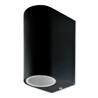 Lampă de perete pentru exterior Boston ovală neagră 2xGU10 - SANICO