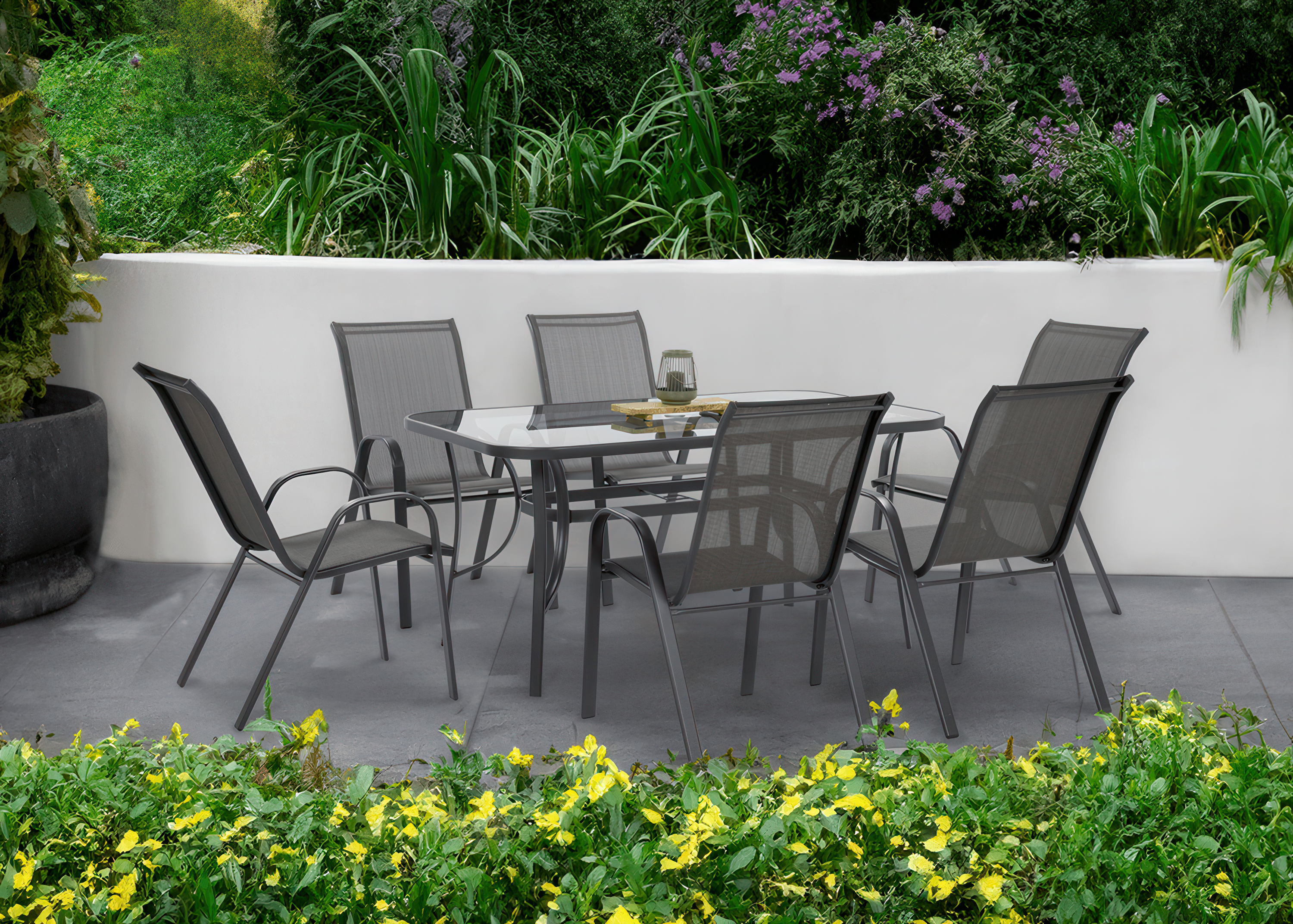 Set mobilier de grădină BOLOGNA 150/6 Gri deschis
