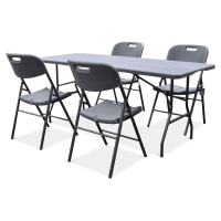 Zestaw CATERINGOWY stół 180 cm + 4x krzesło Graphite Wood - Focus Garden