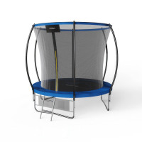 Trambulină de grădină 8FT 244cm + scară + plasă pentru pantofi, albastru - Fuunky