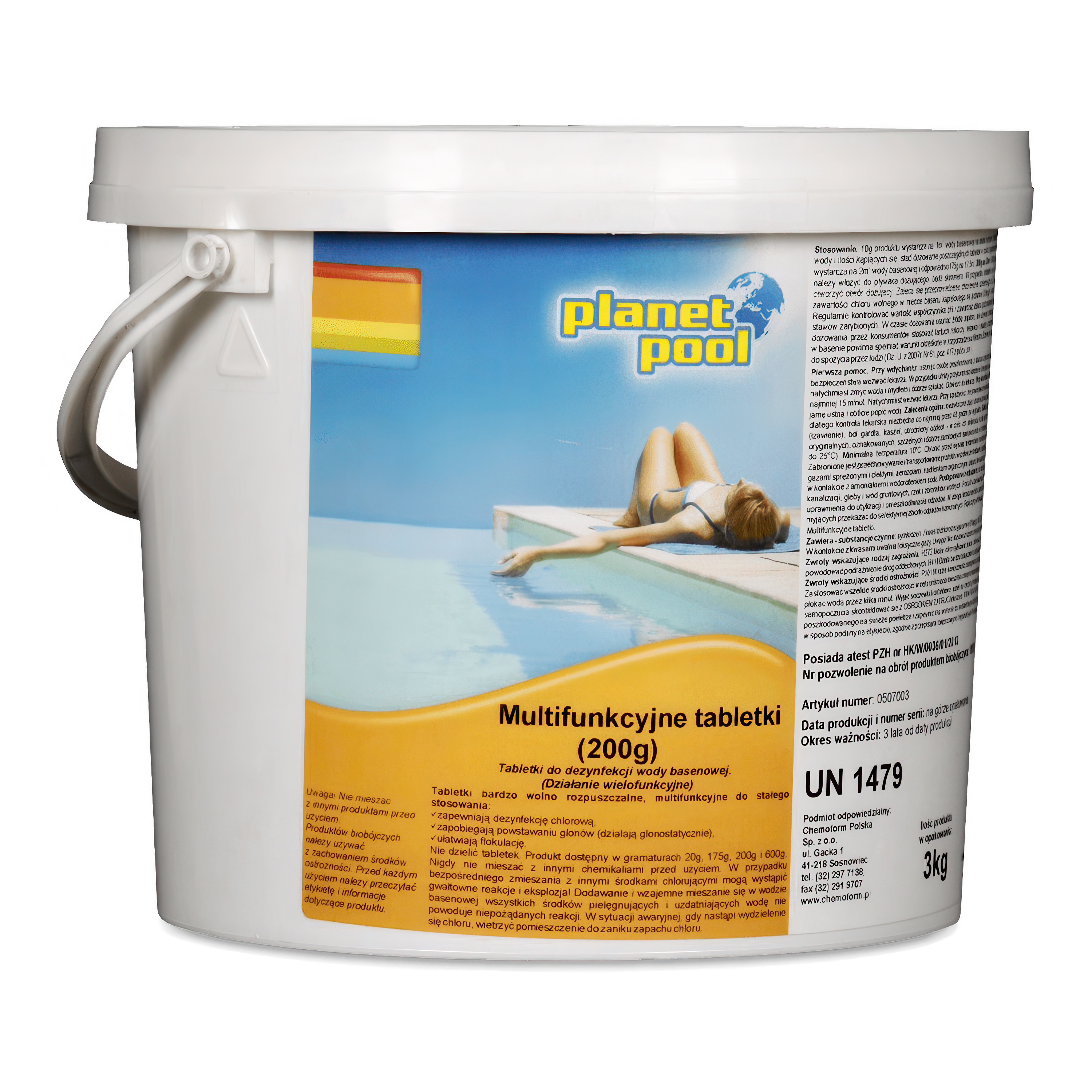 Clor pentru piscină chemochlor T multitablet mare 3kg - CHEMOFORM