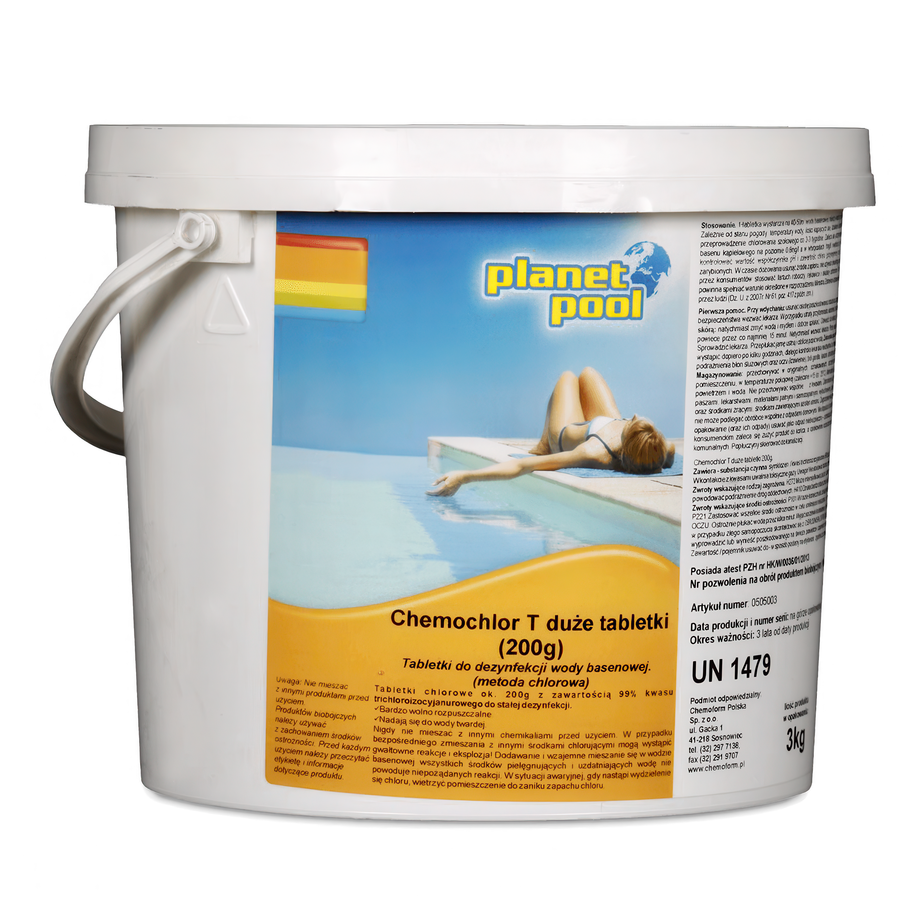 Clor pentru piscină în tablete chemochlor T 3kg - CHEMOFORM