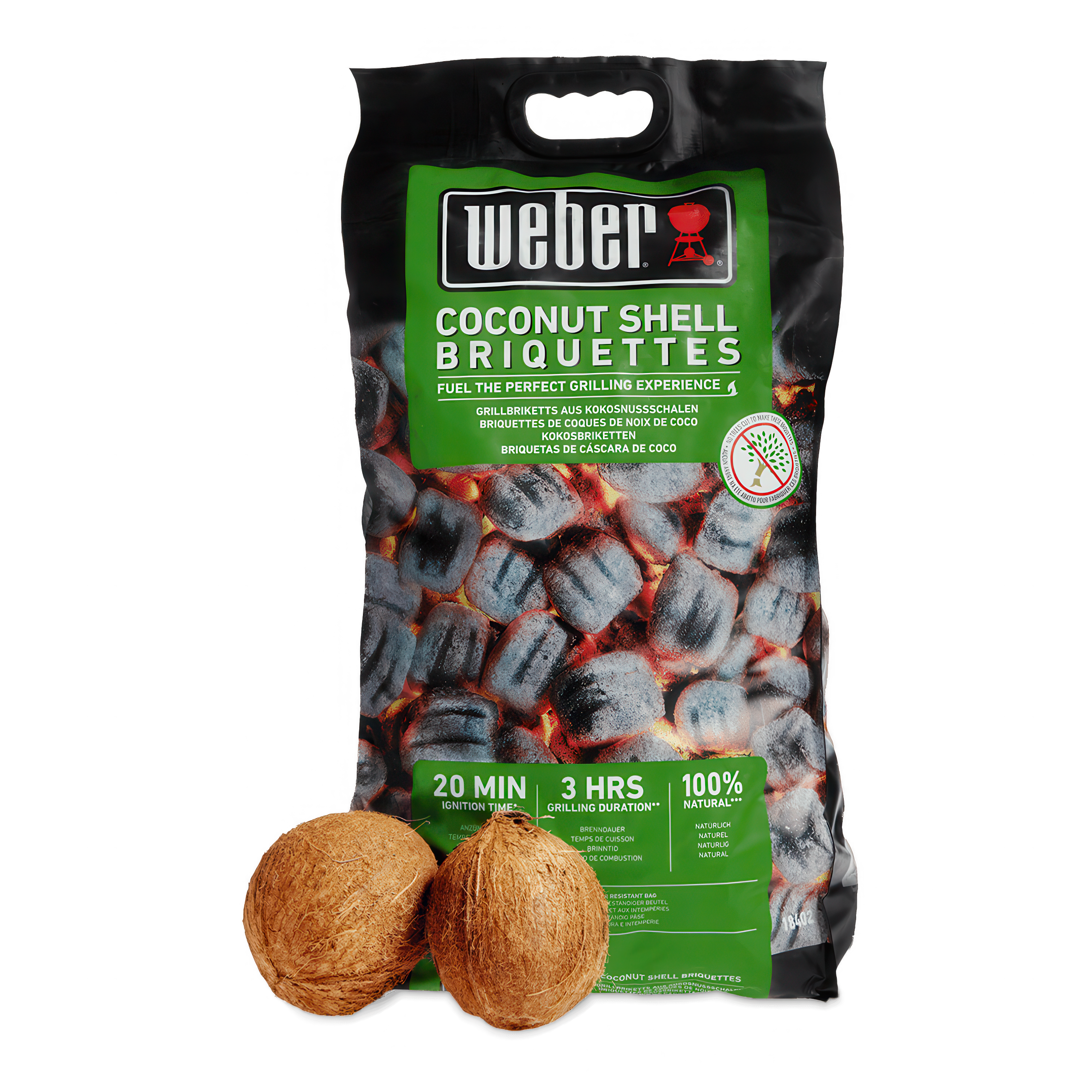 Brichete din coajă de nucă de cocos 4 kg - WEBER