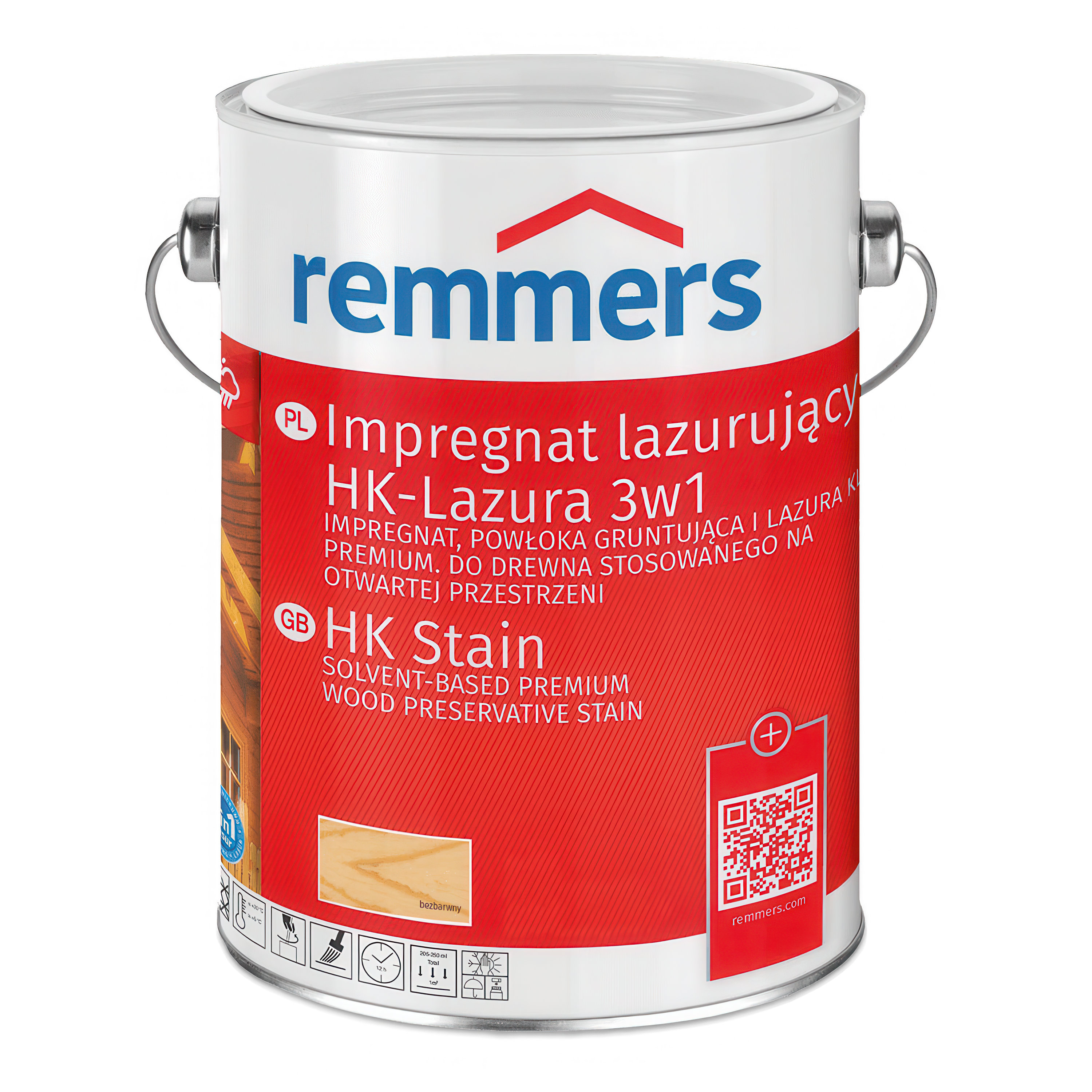 lazura w wiadrze metalowym