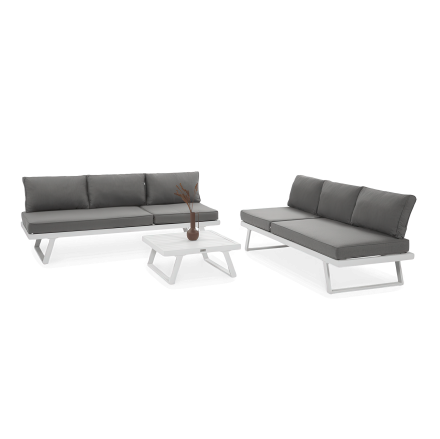 Colțar modular din aluminiu MIDWAY alb - FOCUS GARDEN