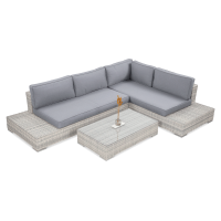 Technorattan colțar VERONA alb gri