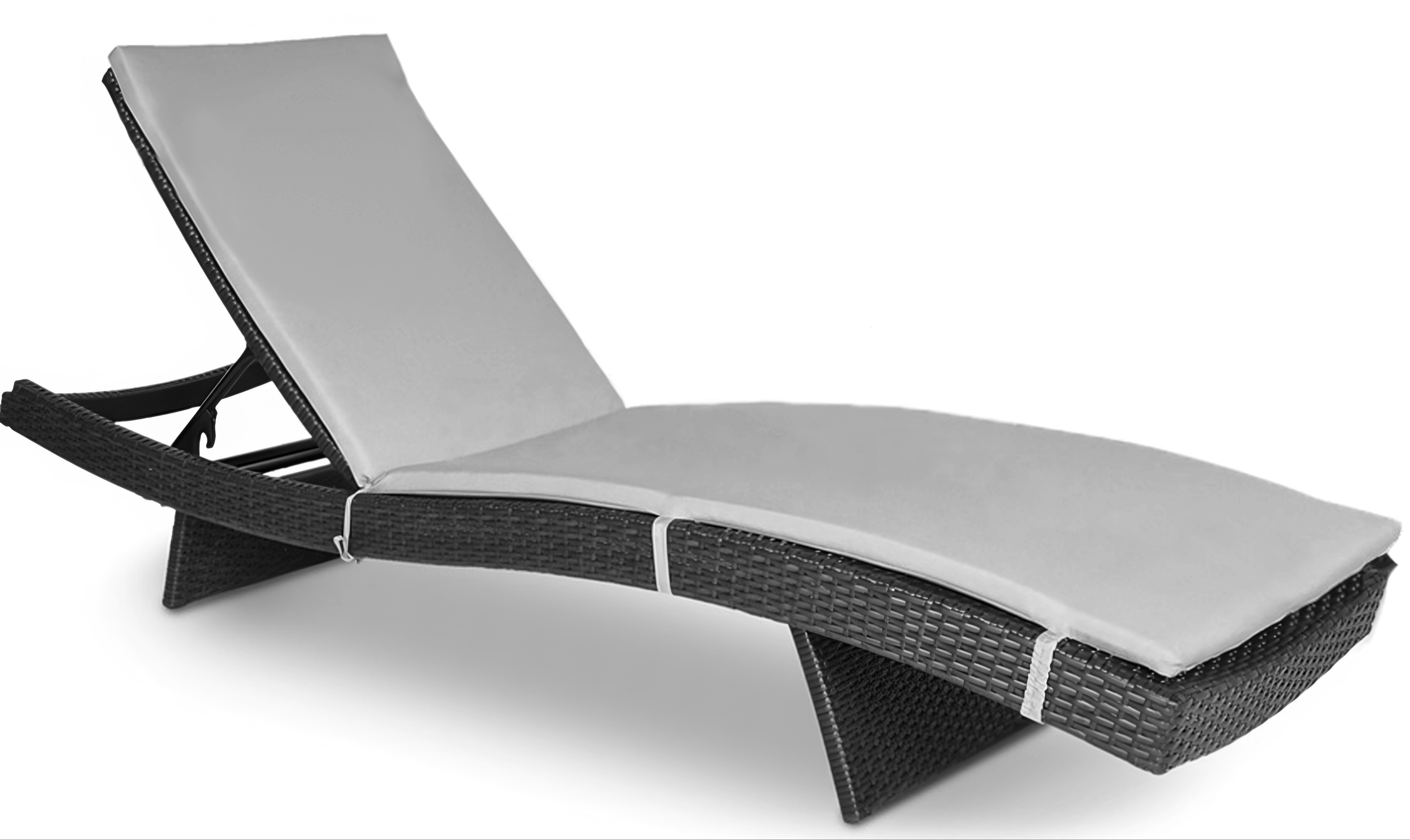 Set lounge - șezlong WAVE gri închis + pernă - Focus Garden