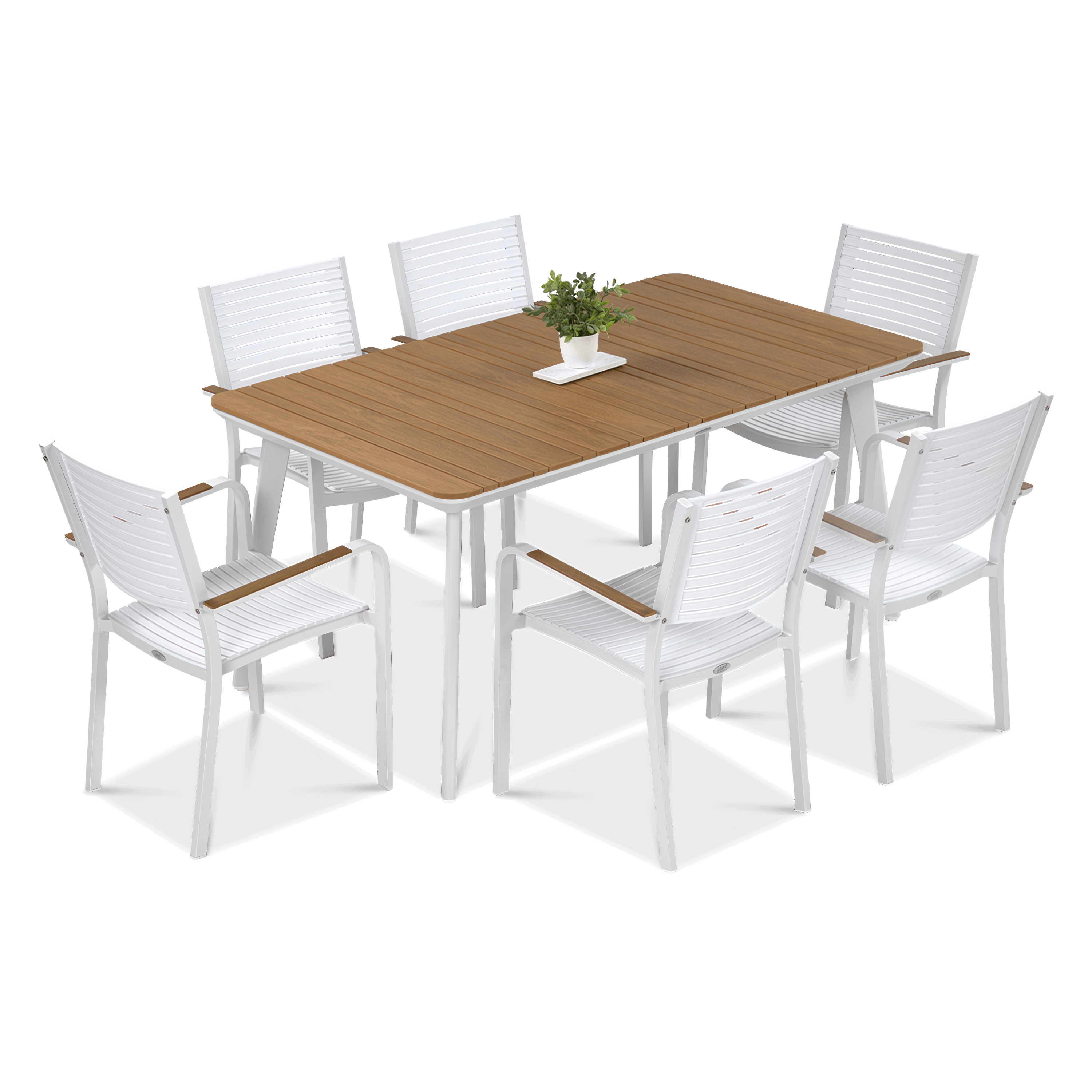 biały zestaw jadalniany tacoma na tarasie