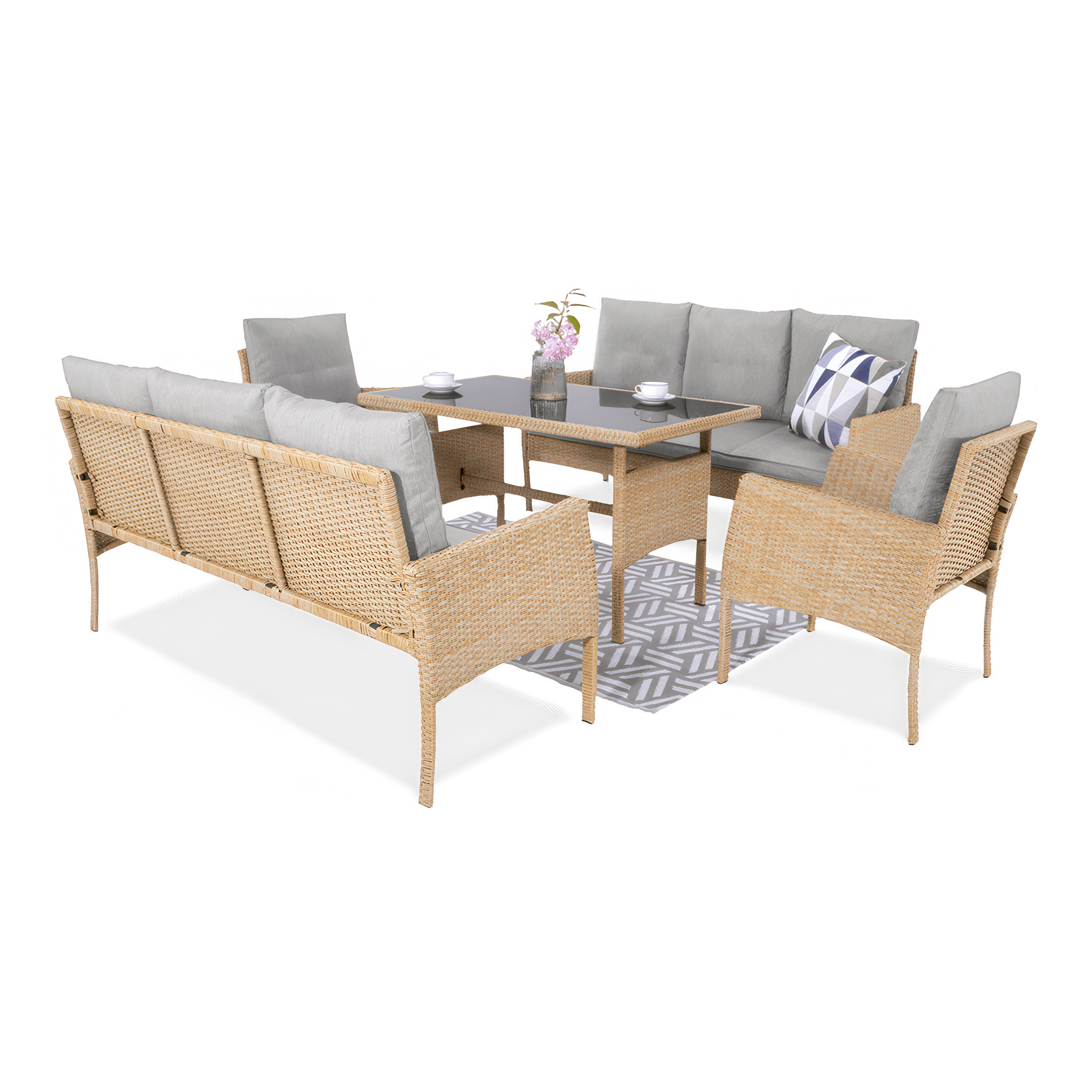 Zestaw technorattanowy CORTINA FAMILY Beige