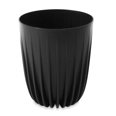Doniczka dekoracyjna MIRA Eco recycled 30cm czarna - LAMELA