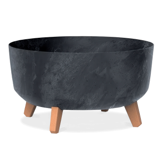 Ghiveci pe picioare Gracia Low Betone Effect 38x38x19cm antracit - PROSPERPLAST