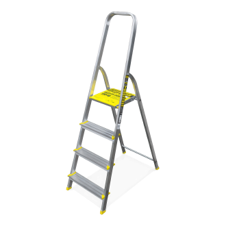 Scară de aluminiu cu patru trepte BS-DA4, 150kg - BAYERSYSTEM