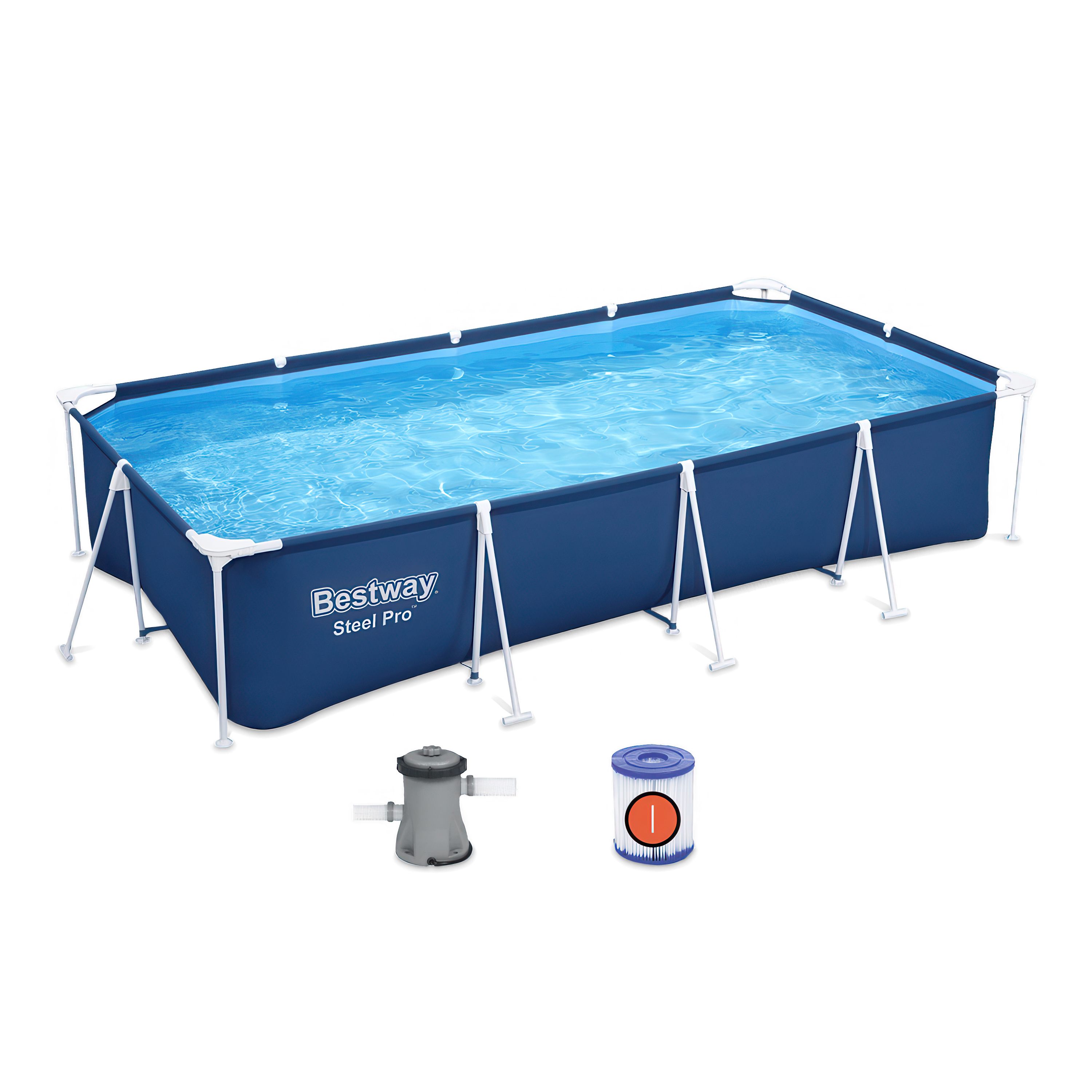 Rack pentru piscină, dreptunghiular Set din oțel Pro 4 x 2,1 x 0,8 m - BESTWAY 56424
