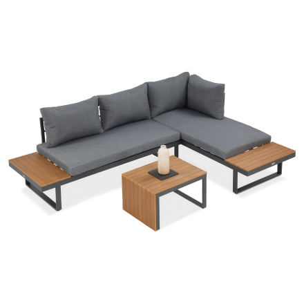 Aranżacja na tarasie narożnika modułowego tulip