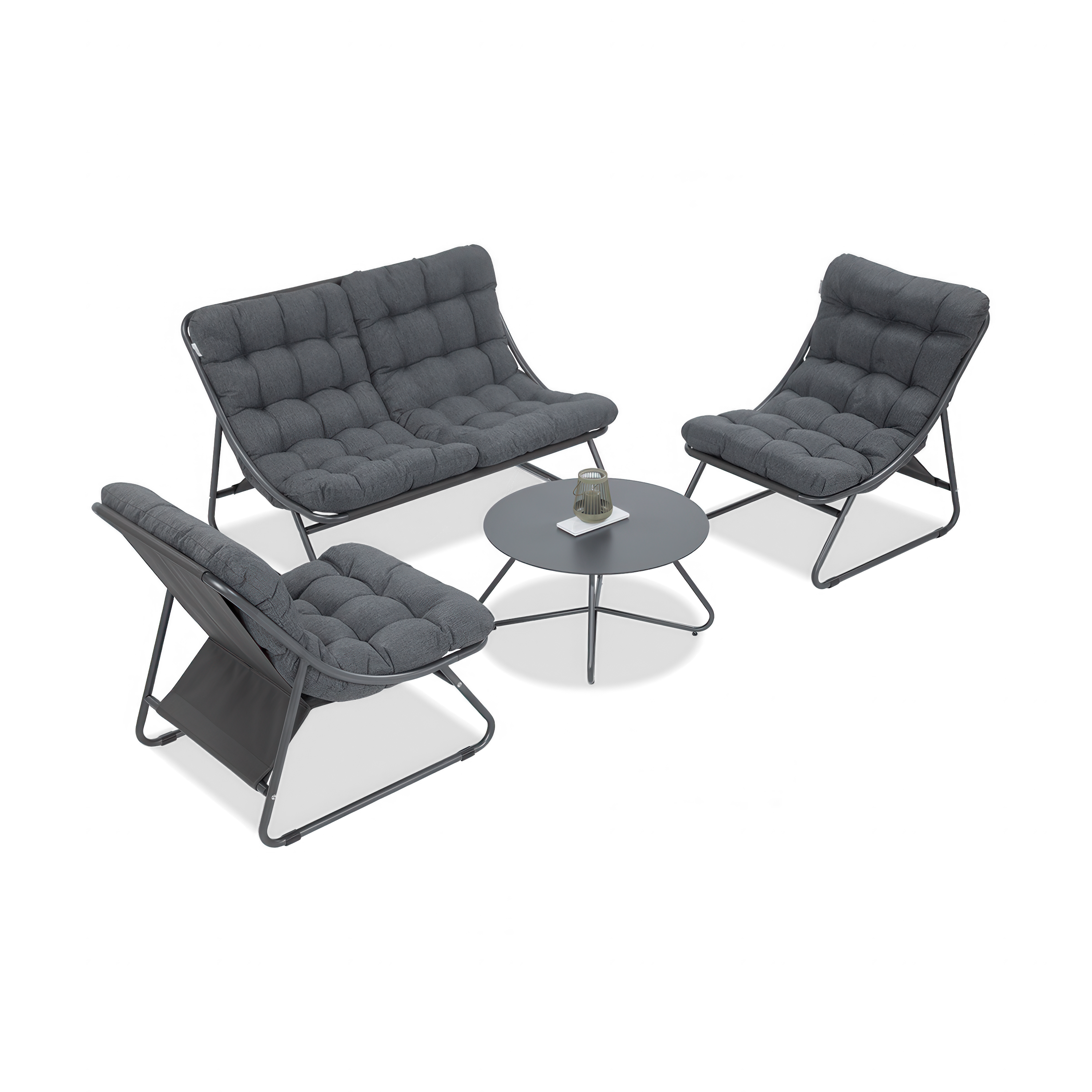 Aranżacja na ogrodzie antracytowych mebli vista caffe