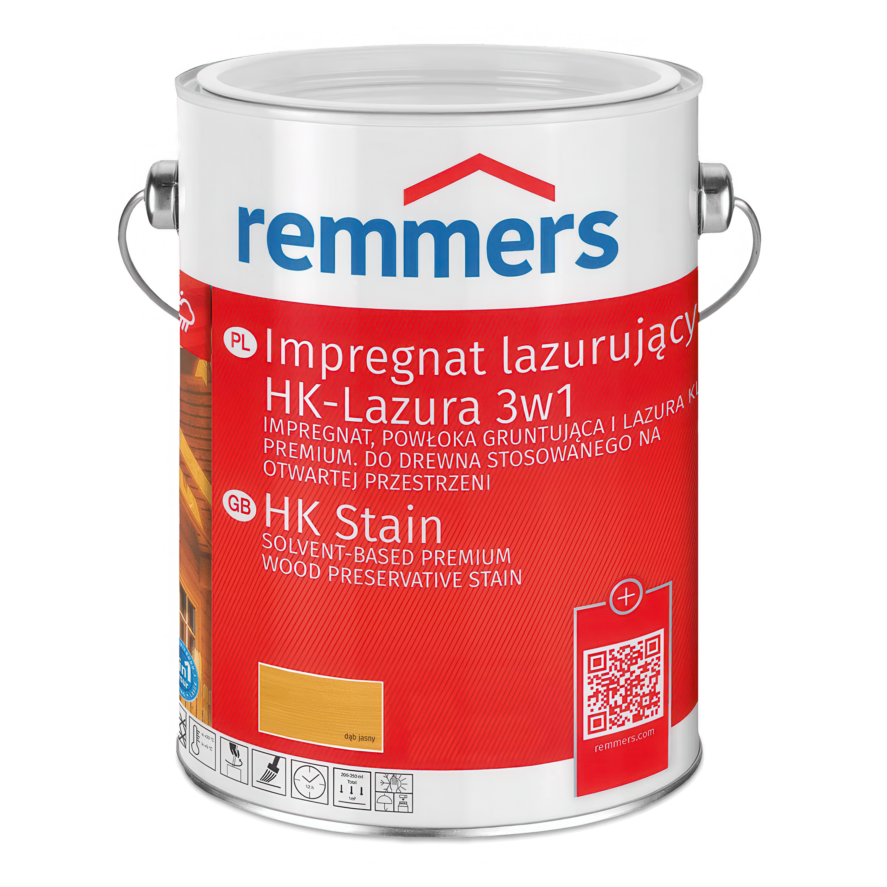 impregnat lazurujący w metalowym wiadrze 