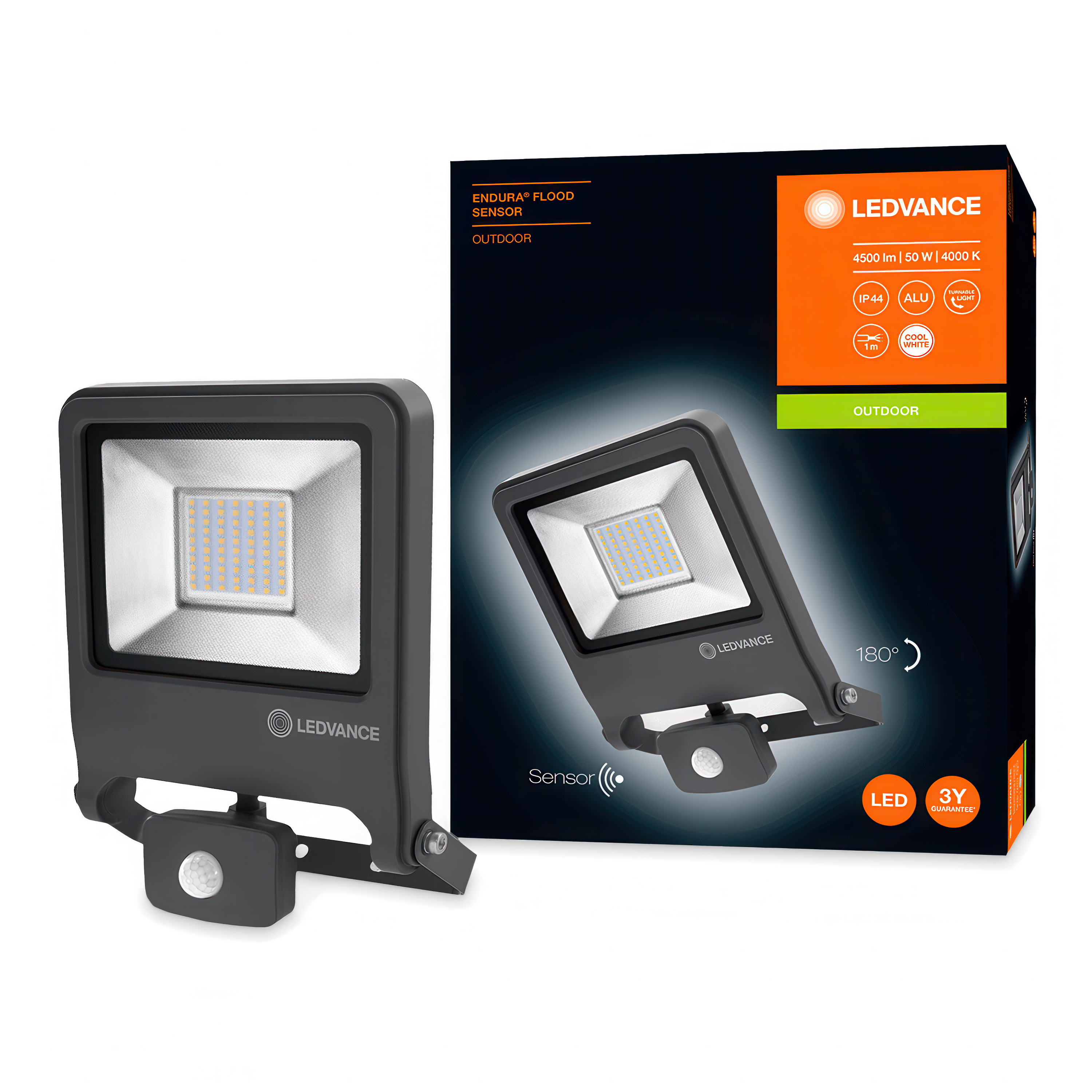 ENDURA® FLOOD Sensor 50W proiector alb rece cu senzori LEDVANCE