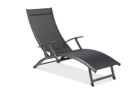 Șezlong de grădină din aluminiu RELAX Negru