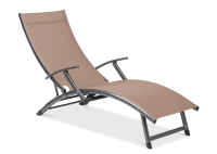 Șezlong de grădină din aluminiu RELAX Taupe