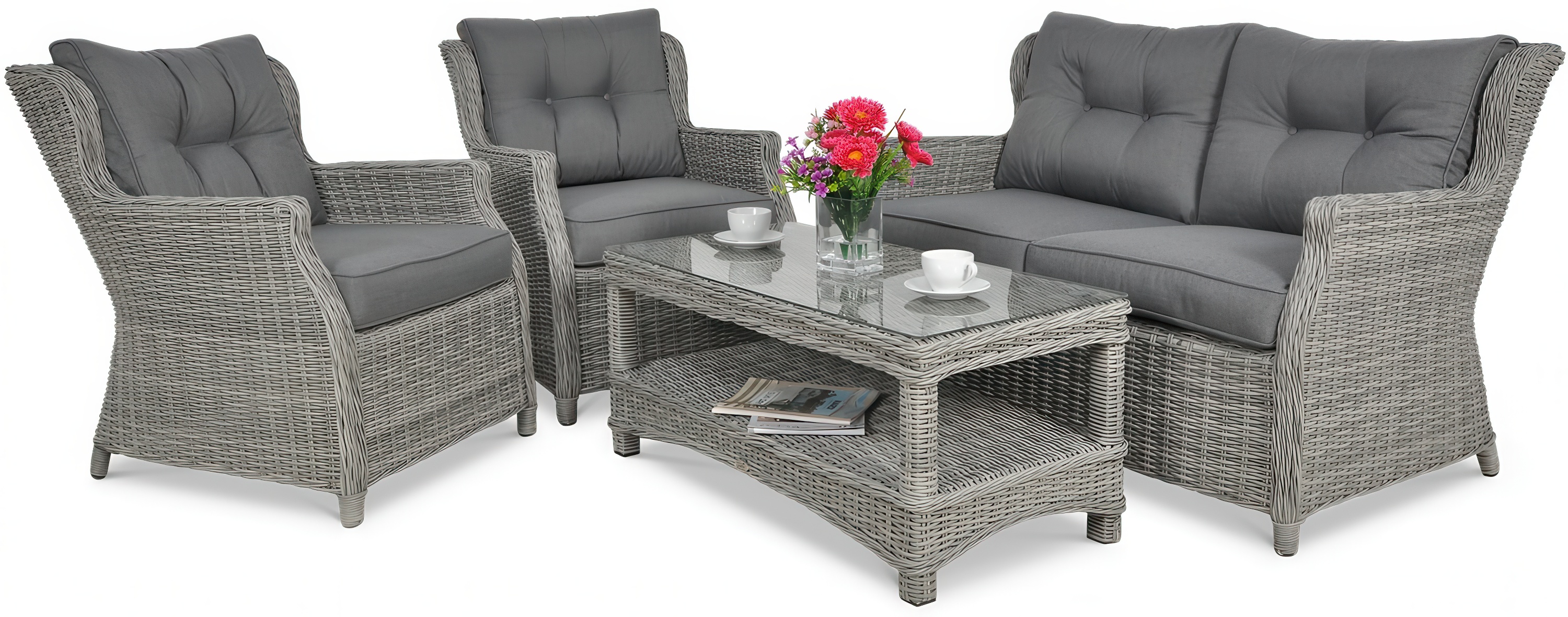 Meble z technorattanu TRIVENTO 2 Stone Grey