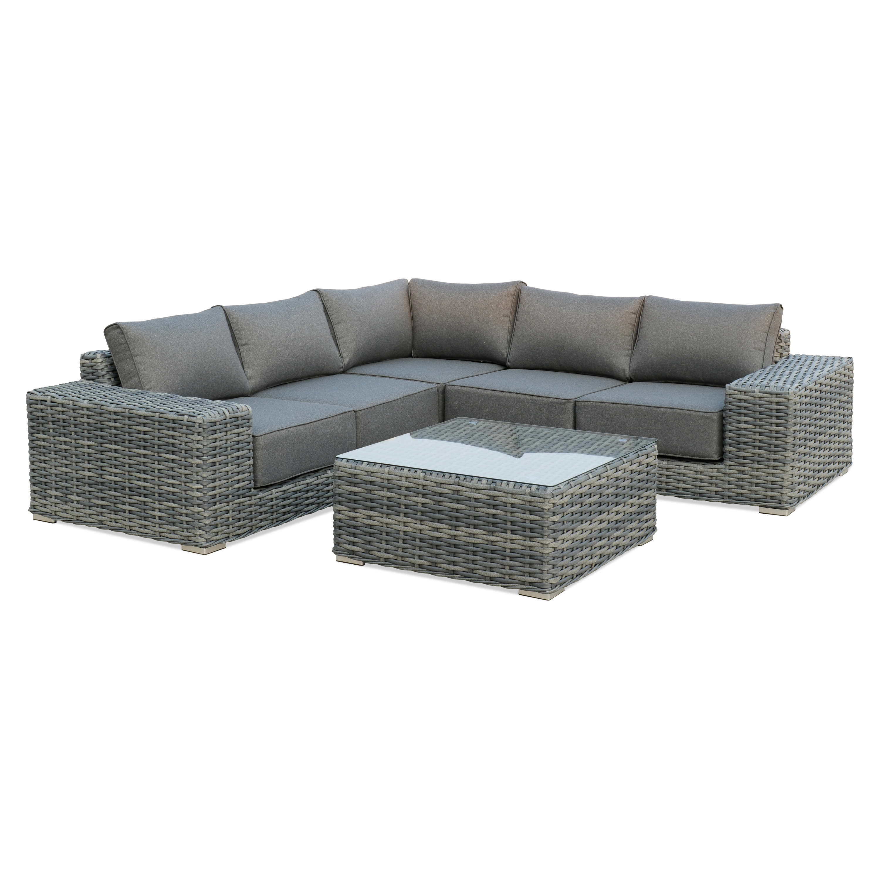 Unitate de colț Technorattan VEGA CAFFE Gri închis - FOCUS GARDEN